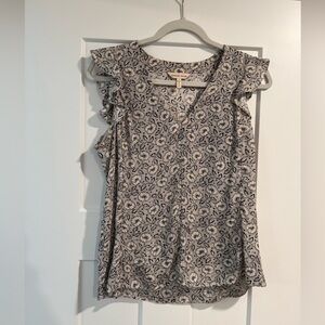 Rebecca Taylor size 4 100% Silk sleeveless ruffle blouse